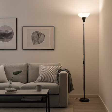 IKEA TAGARP Floor uplighter, black/white