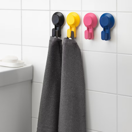 IKEA TISKEN Hook with suction cup, mixed colours