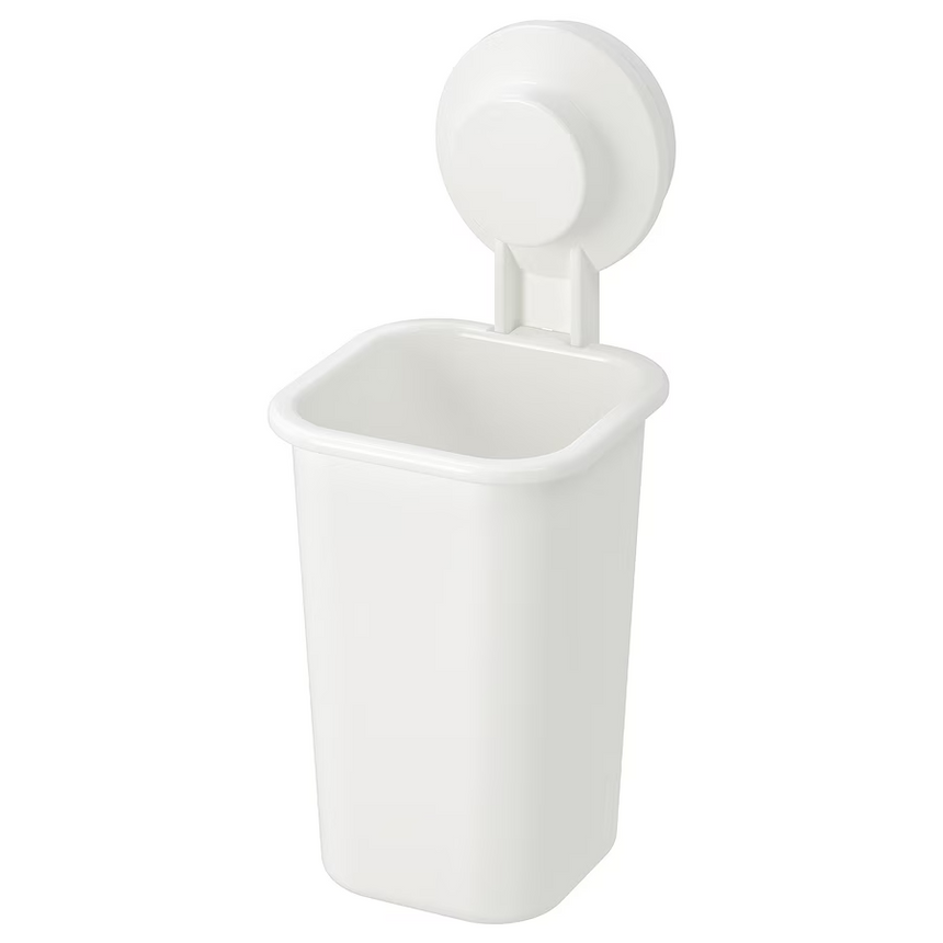 IKEA TISKEN Toothbrush holder with suction cup, white