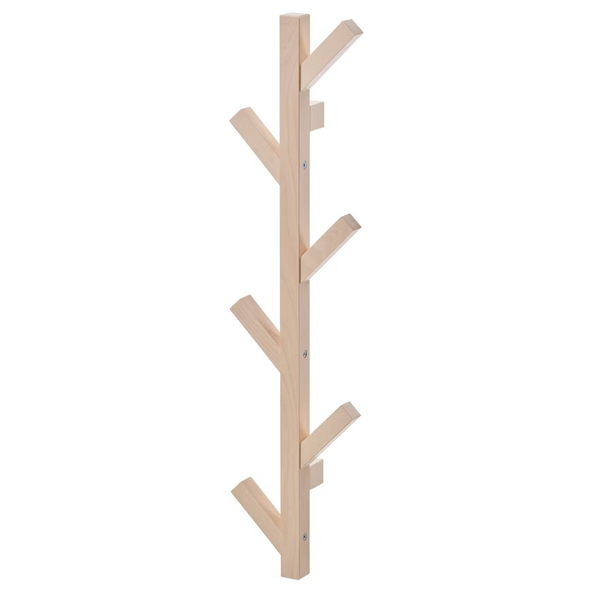 IKEA TJUSIG vertical hook rack birch 78 cm