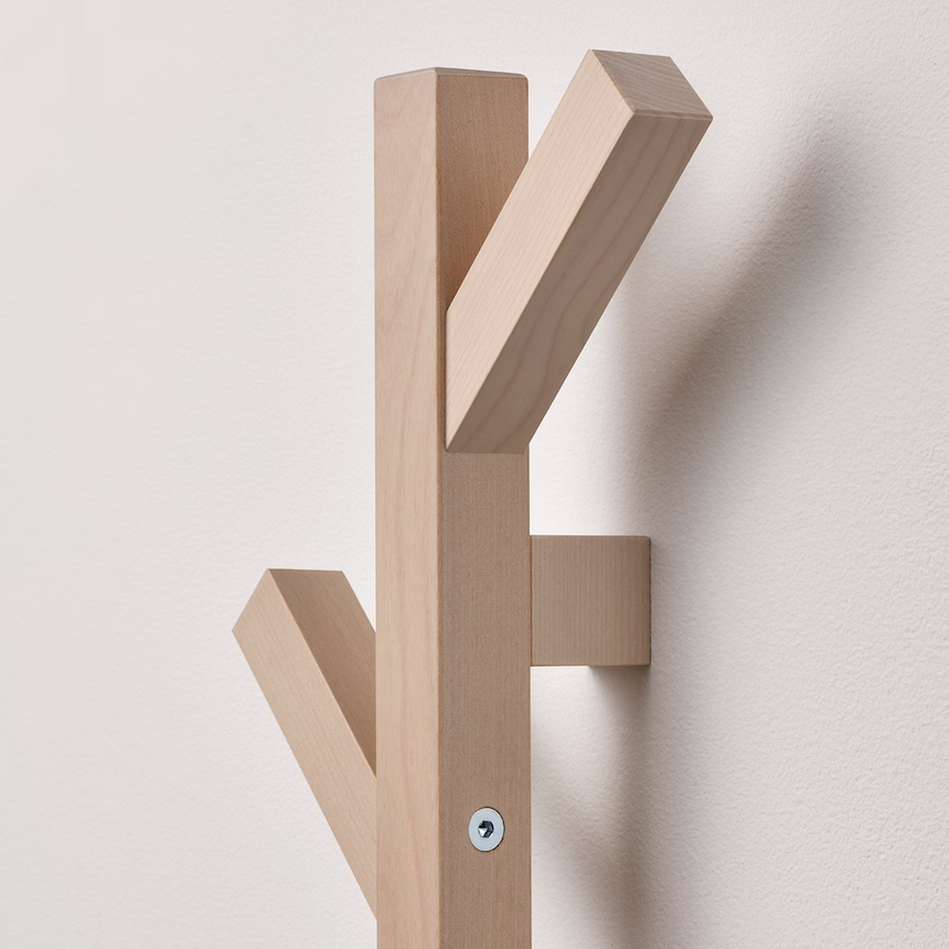 IKEA TJUSIG vertical hook rack birch 78 cm