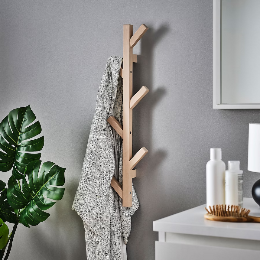 IKEA TJUSIG vertical hook rack birch 78 cm