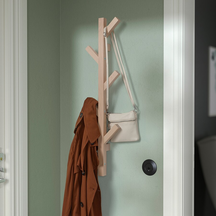 IKEA TJUSIG vertical hook rack birch 78 cm