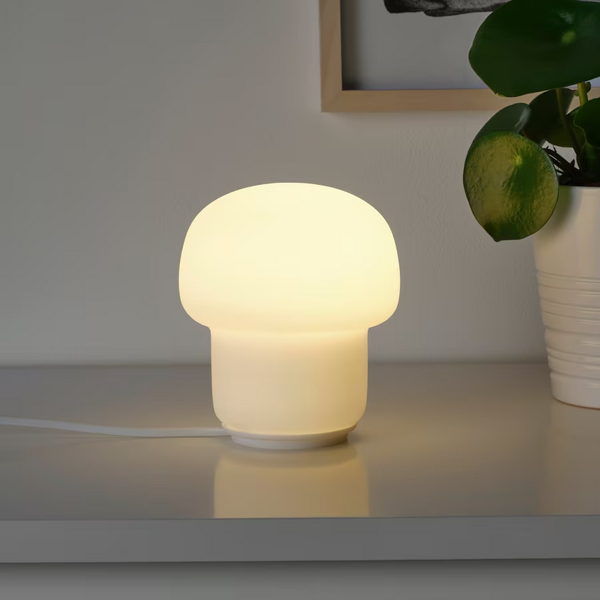 IKEA TOKABO Table lamp, glass opal