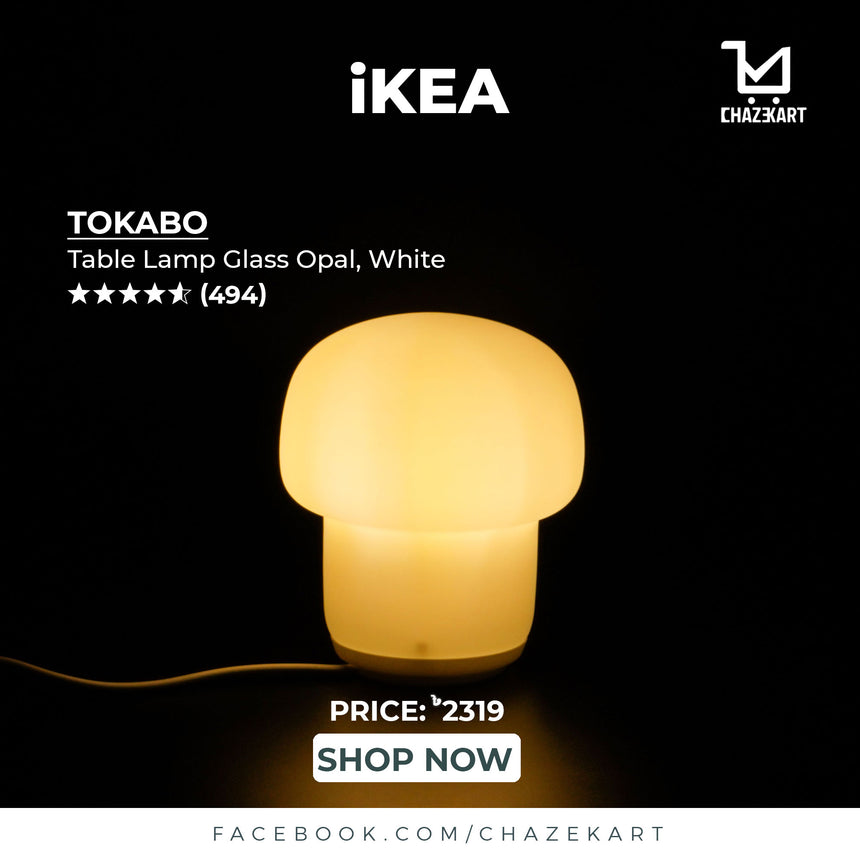 IKEA TOKABO Table lamp, glass opal