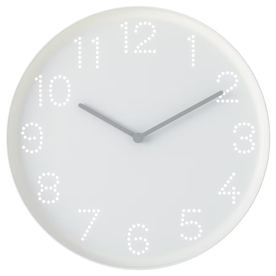 IKEA TROMMA Wall clock, low-voltage/white, 25 cm