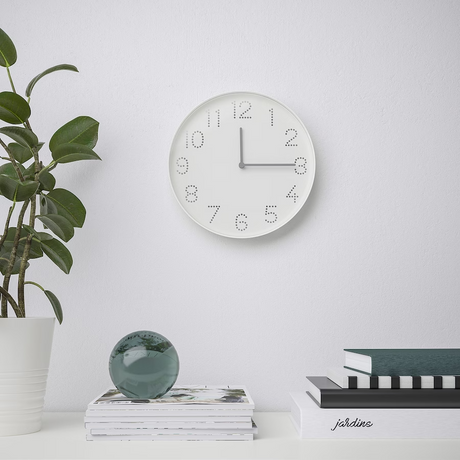 IKEA TROMMA Wall clock, low-voltage/white, 25 cm