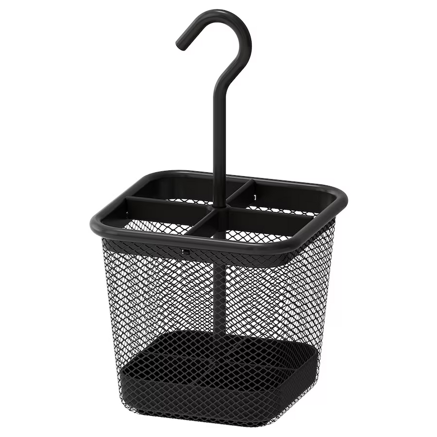 IKEA UPPDATERA Cutlery caddy, anthracite, 12x12 cm