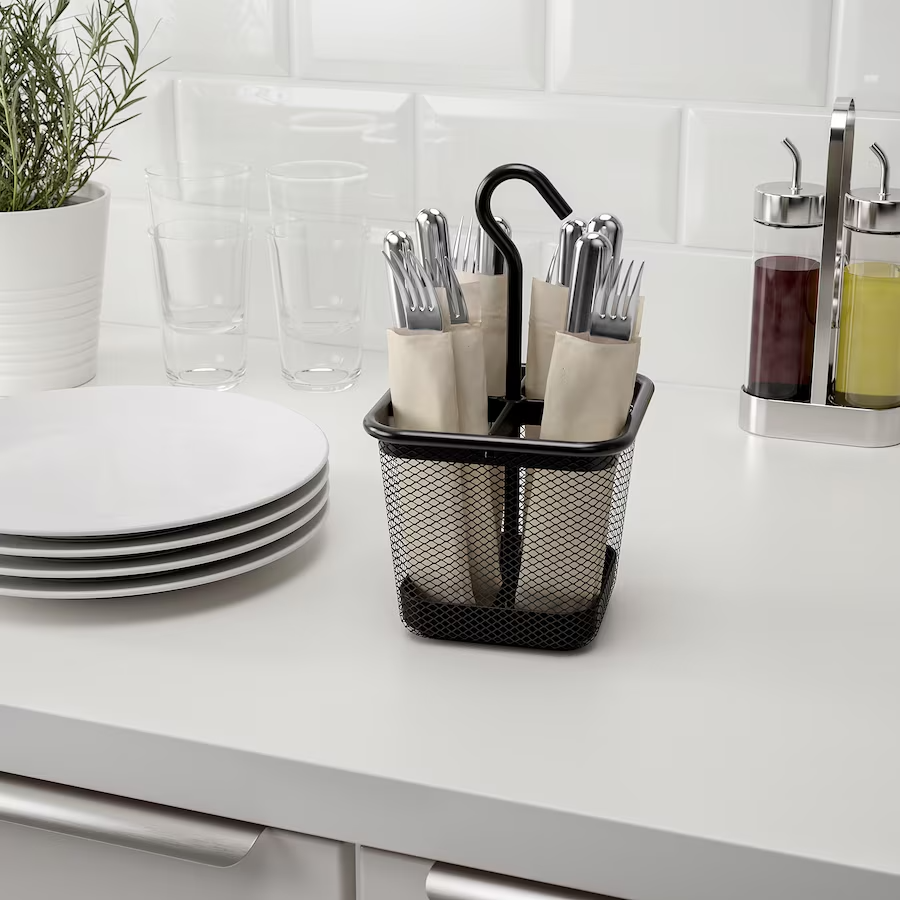 IKEA UPPDATERA Cutlery caddy, anthracite, 12x12 cm