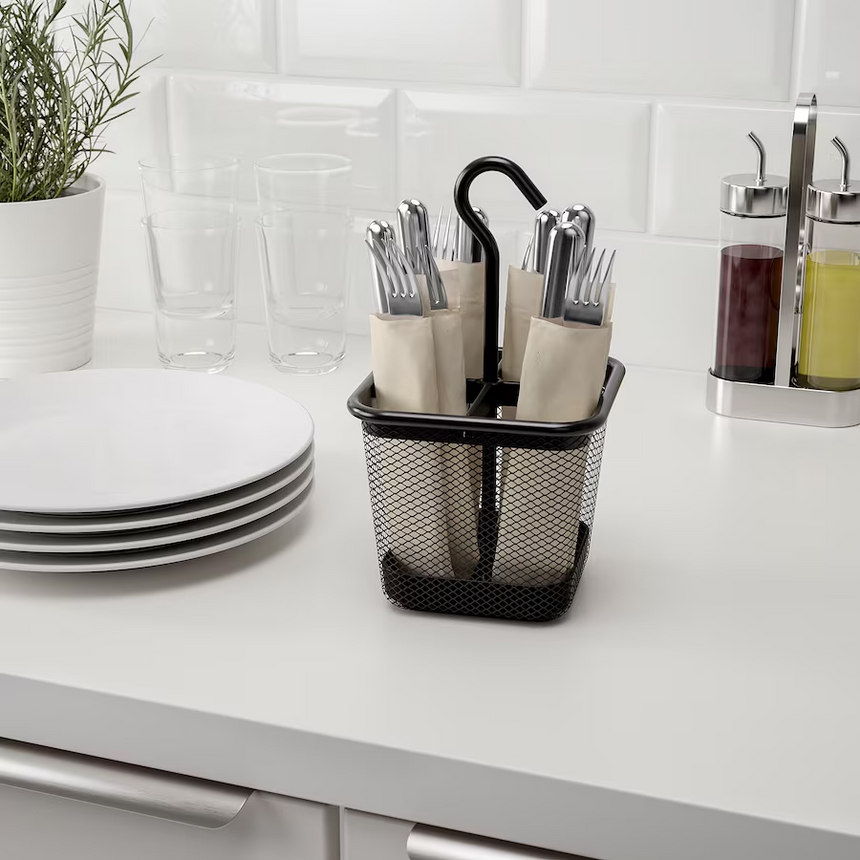 IKEA UPPDATERA Cutlery caddy, anthracite, 12x12 cm