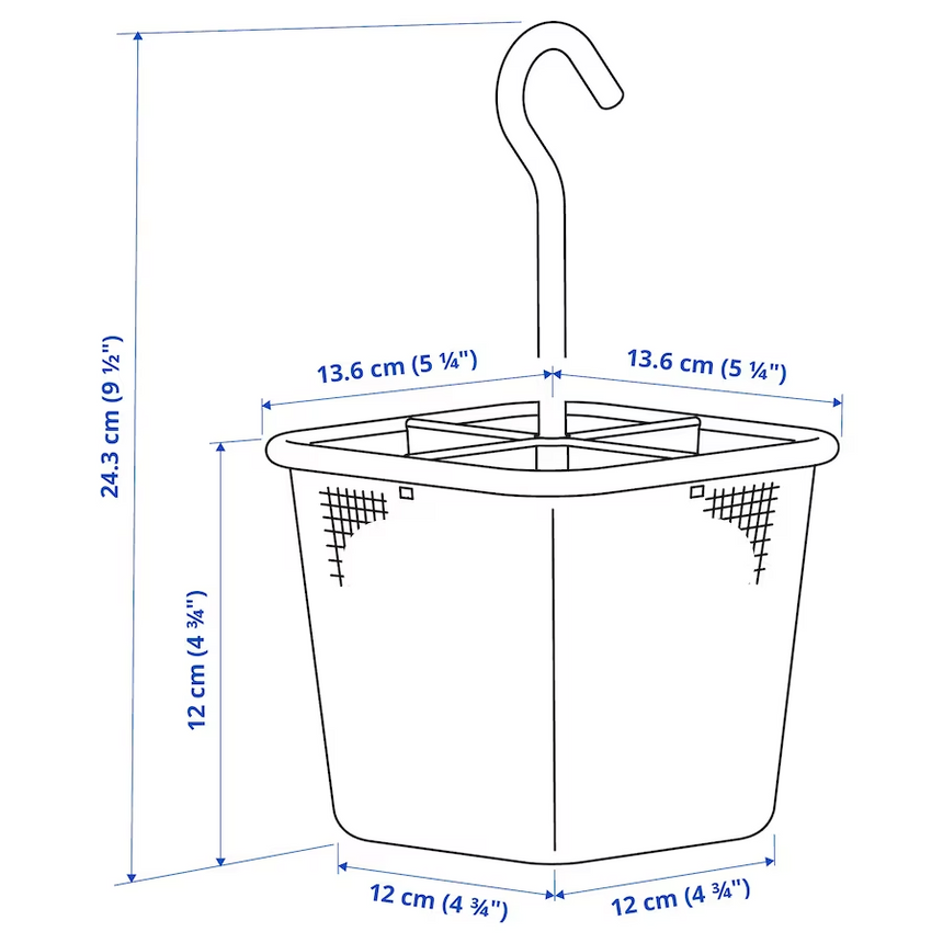 IKEA UPPDATERA Cutlery caddy, anthracite, 12x12 cm