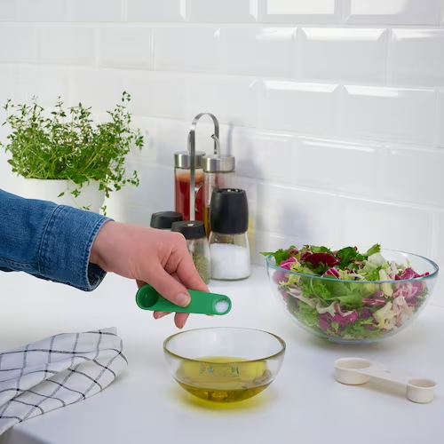 IKEA UPPFYLLD measuring cup, set of 2 off-white/bright green