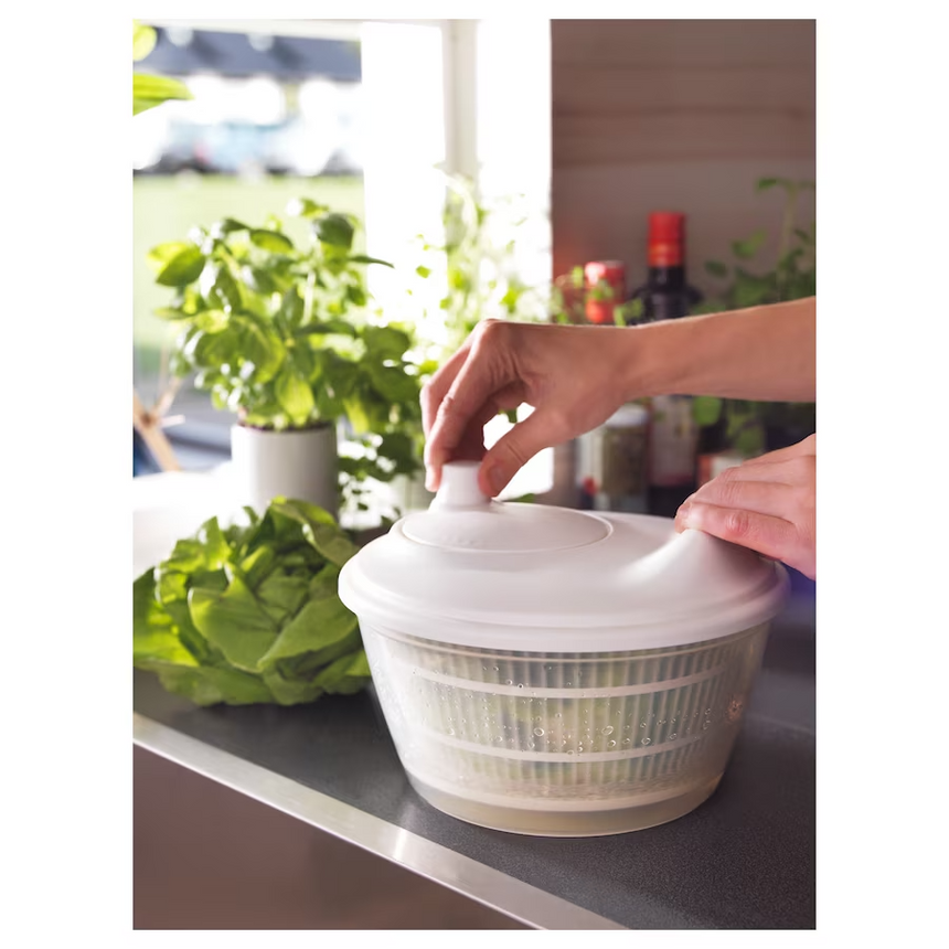 IKEA UPPFYLLD Salad Spinner, White 23 cm