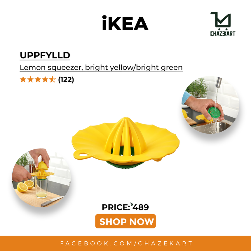 IKEA UPPFYLLD Lemon Squeezer, Bright Yellow/Bright Green, 15 cm