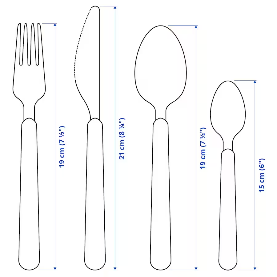 IKEA UPPHOJD 12-piece cutlery set, Turquoise