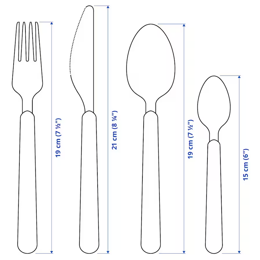 IKEA UPPHOJD 12-piece cutlery set, Turquoise