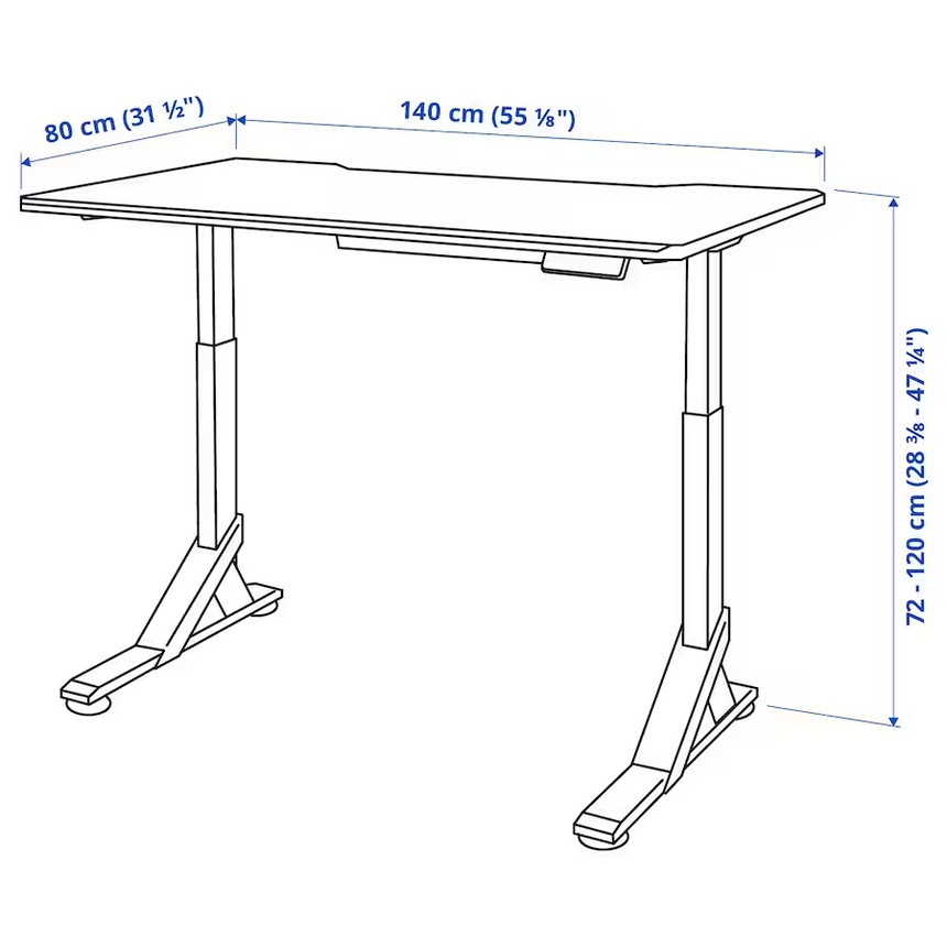 IKEA UPPSPEL Gaming desk, black, 140x80cm