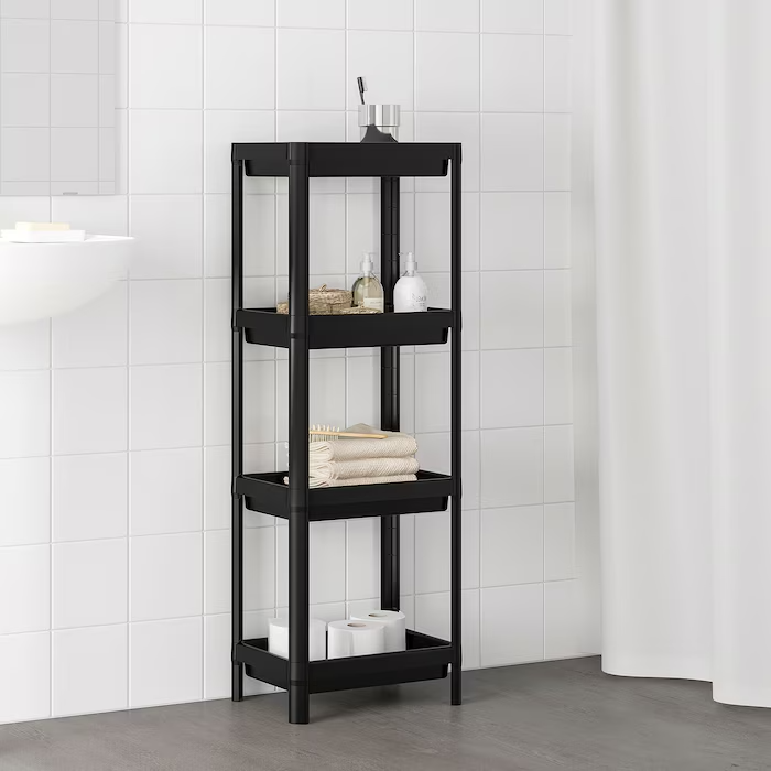 VESKEN Shelf unit, black, 37x23x101 cm