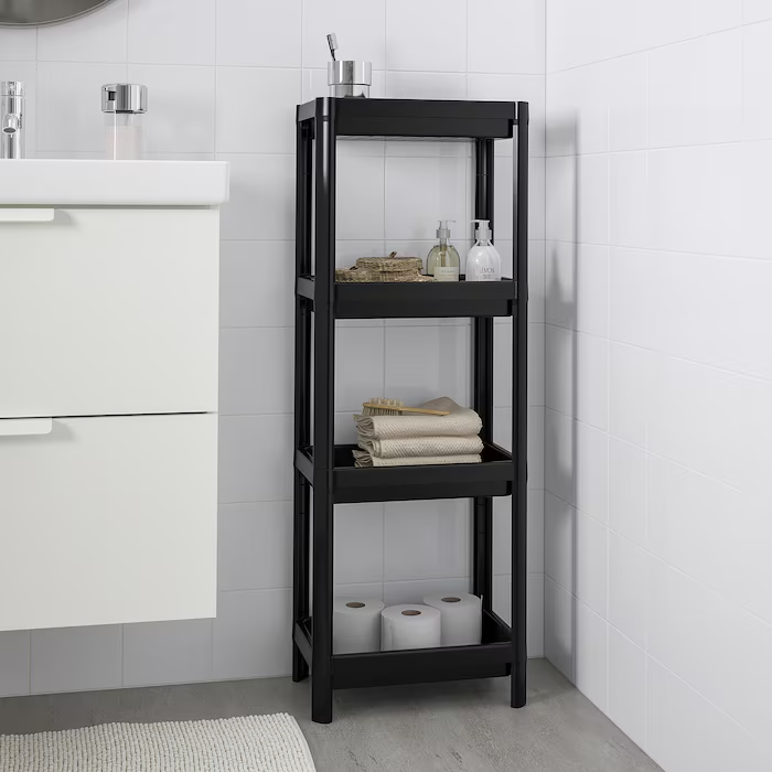 VESKEN Shelf unit, black, 37x23x101 cm