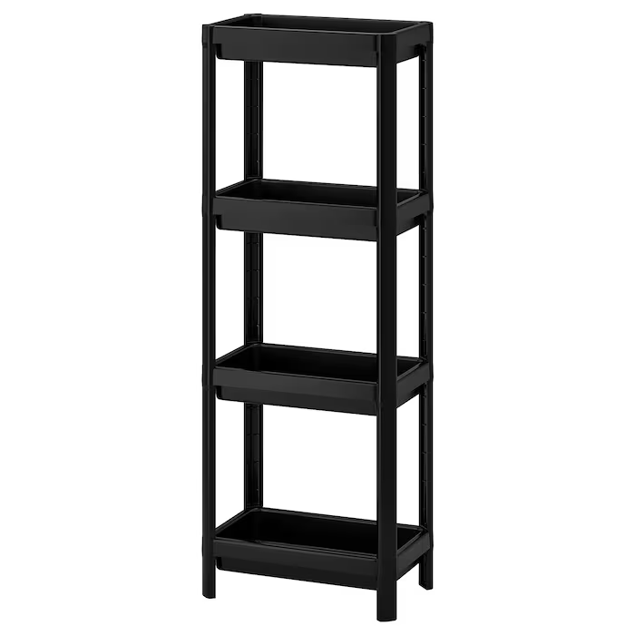 VESKEN Shelf unit, black, 37x23x101 cm