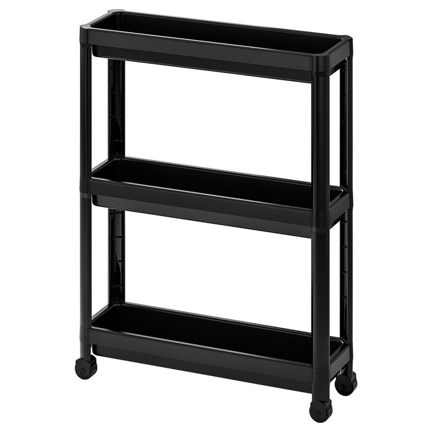 IKEA VESKEN Trolley Black 54x18x71 cm