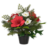 VINTERFINT artificial potted plant, in/outdoor arrangement/white red, 12 cm