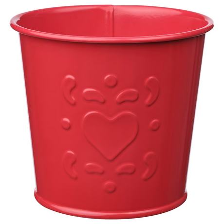 IKEA VINTERFINT plant pot heart pattern red 9 cm