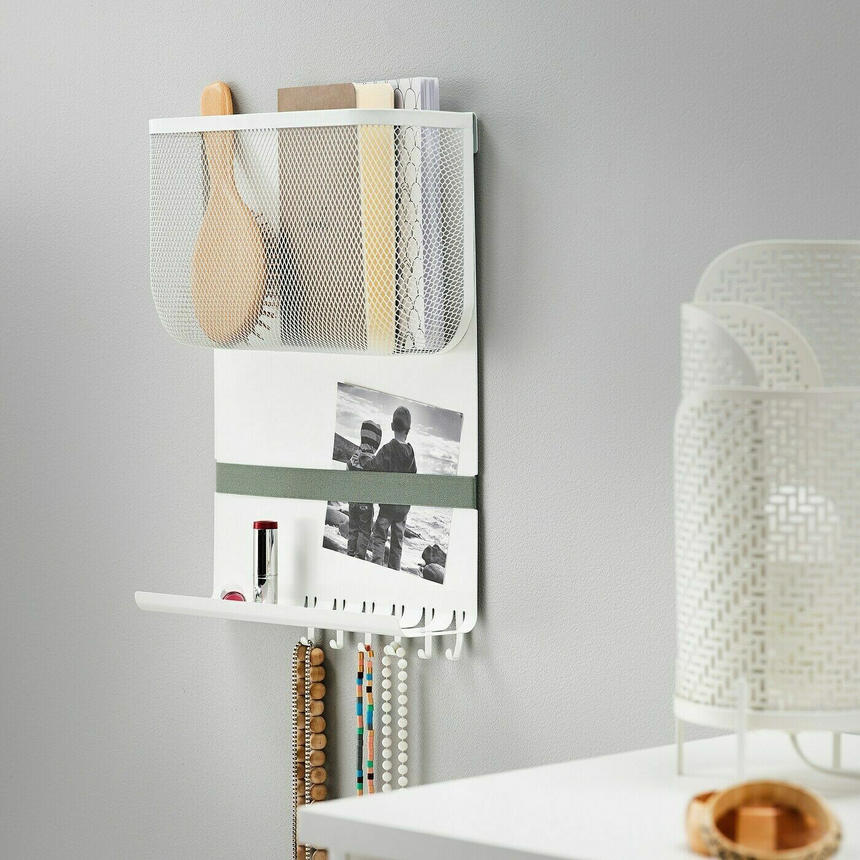 IKEA, DRONJONS wall storage with hooks white 30x10x43 cm